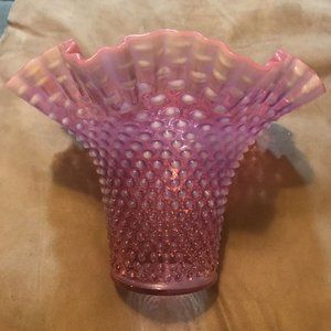Fenton Cranberry Opalescent Hobnail Large Vase